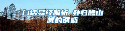 白话易经解析遯卦归隐山林的诱惑