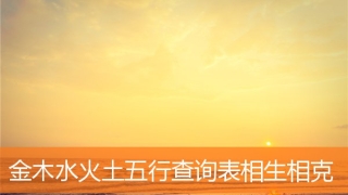 金木水火土五行查询表相生相克(水木火土金相克解释)
