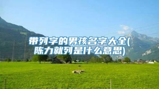 带列字的男孩名字大全(陈力就列是什么意思)