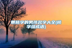 带桃字的男孩名字大全(桃字组成语)