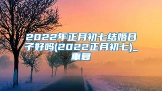 2022年正月初七结婚日子好吗(2022正月初七)_重复