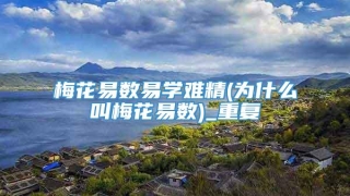 梅花易数易学难精(为什么叫梅花易数)_重复
