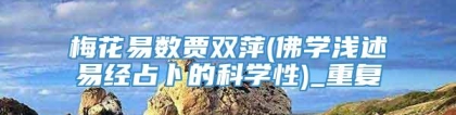 梅花易数贾双萍(佛学浅述易经占卜的科学性)_重复