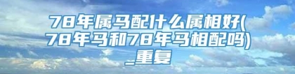 78年属马配什么属相好(78年马和78年马相配吗)_重复