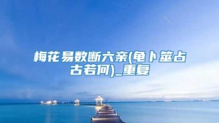 梅花易数断六亲(龟卜筮占古若何)_重复