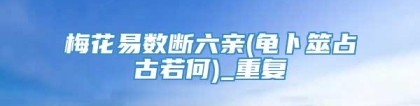 梅花易数断六亲(龟卜筮占古若何)_重复