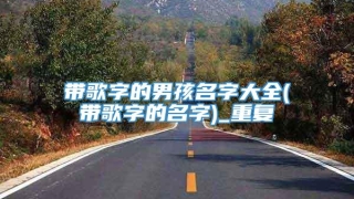 带歌字的男孩名字大全(带歌字的名字)_重复