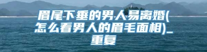 眉尾下垂的男人易离婚(怎么看男人的眉毛面相)_重复