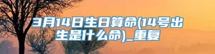 3月14日生日算命(14号出生是什么命)_重复