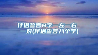 伴侣誓言8字一左一右 一对(伴侣誓言八个字)