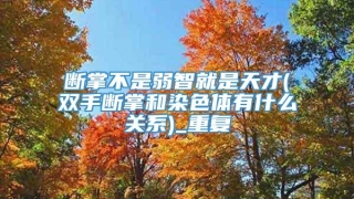 断掌不是弱智就是天才(双手断掌和染色体有什么关系)_重复