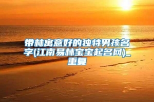 带林寓意好的独特男孩名字(江南易林宝宝起名网)_重复