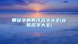 带谷字的男孩名字大全(谷取名字大全)