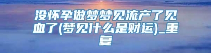 没怀孕做梦梦见流产了见血了(梦见什么是财运)_重复