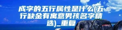 成字的五行属性是什么(五行缺金有寓意男孩名字精选)_重复