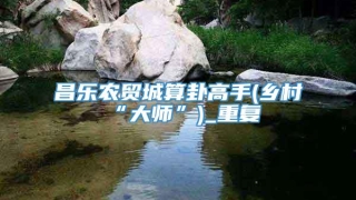 昌乐农贸城算卦高手(乡村“大师”)_重复