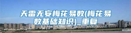 天雷无妄梅花易数(梅花易数基础知识)_重复