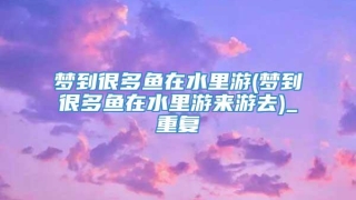 梦到很多鱼在水里游(梦到很多鱼在水里游来游去)_重复