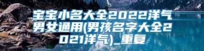 宝宝小名大全2022洋气男女通用(男孩名字大全2021洋气)_重复