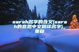 sarah名字的含义(sarah的意思中文翻译名字)_重复