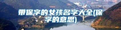 带保字的女孩名字大全(保字的意思)
