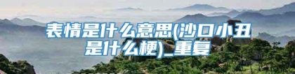 表情是什么意思(沙口小丑是什么梗)_重复