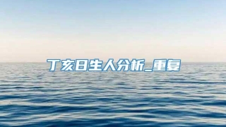 丁亥日生人分析_重复