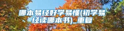 哪本易经好学易懂(初学易经读哪本书)_重复