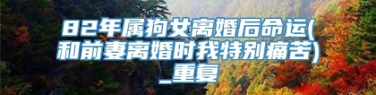 82年属狗女离婚后命运(和前妻离婚时我特别痛苦)_重复