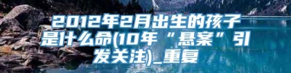 2012年2月出生的孩子是什么命(10年“悬案”引发关注)_重复