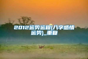 2012运势运程(八字感情运势)_重复