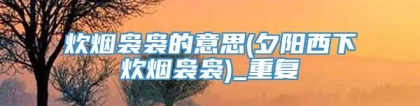 炊烟袅袅的意思(夕阳西下炊烟袅袅)_重复
