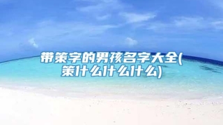 带策字的男孩名字大全(策什么什么什么)
