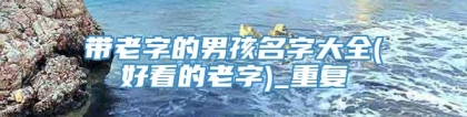 带老字的男孩名字大全(好看的老字)_重复