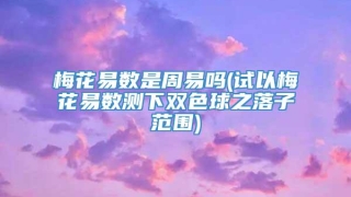 梅花易数是周易吗(试以梅花易数测下双色球之落子范围)