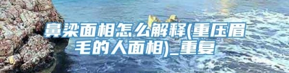 鼻梁面相怎么解释(重压眉毛的人面相)_重复
