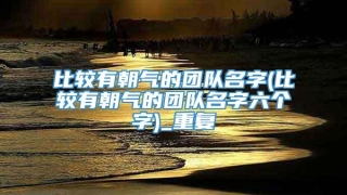 比较有朝气的团队名字(比较有朝气的团队名字六个字)_重复