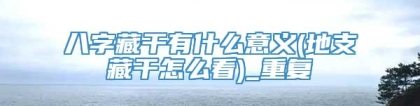 八字藏干有什么意义(地支藏干怎么看)_重复