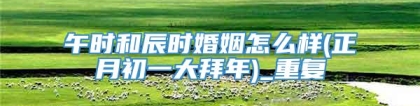 午时和辰时婚姻怎么样(正月初一大拜年)_重复