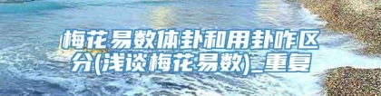 梅花易数体卦和用卦咋区分(浅谈梅花易数)_重复