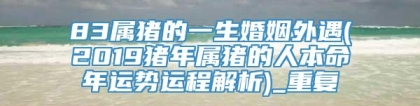 83属猪的一生婚姻外遇(2019猪年属猪的人本命年运势运程解析)_重复