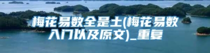 梅花易数全是土(梅花易数入门以及原文)_重复