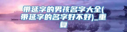 带延字的男孩名字大全(带延字的名字好不好)_重复