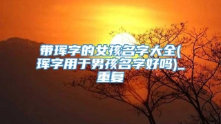 带珲字的女孩名字大全(珲字用于男孩名字好吗)_重复