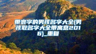 带寰字的男孩名字大全(男孩取名字大全带寓意2016)_重复