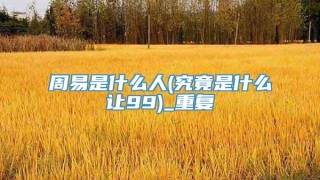 周易是什么人(究竟是什么让99)_重复
