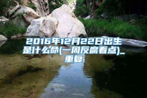 2016年12月22日出生是什么命(一周反腐看点)_重复