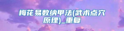 梅花易数纳甲法(武术点穴原理)_重复