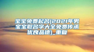 宝宝免费起名(2021年男宝宝取名字大全免费传承优良品德)_重复