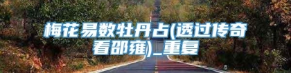 梅花易数牡丹占(透过传奇看邵雍)_重复